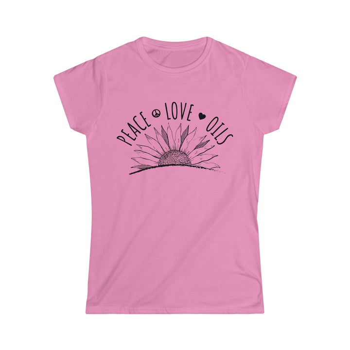 Peace • Love • Oils - Women's Softstyle Tee - pink